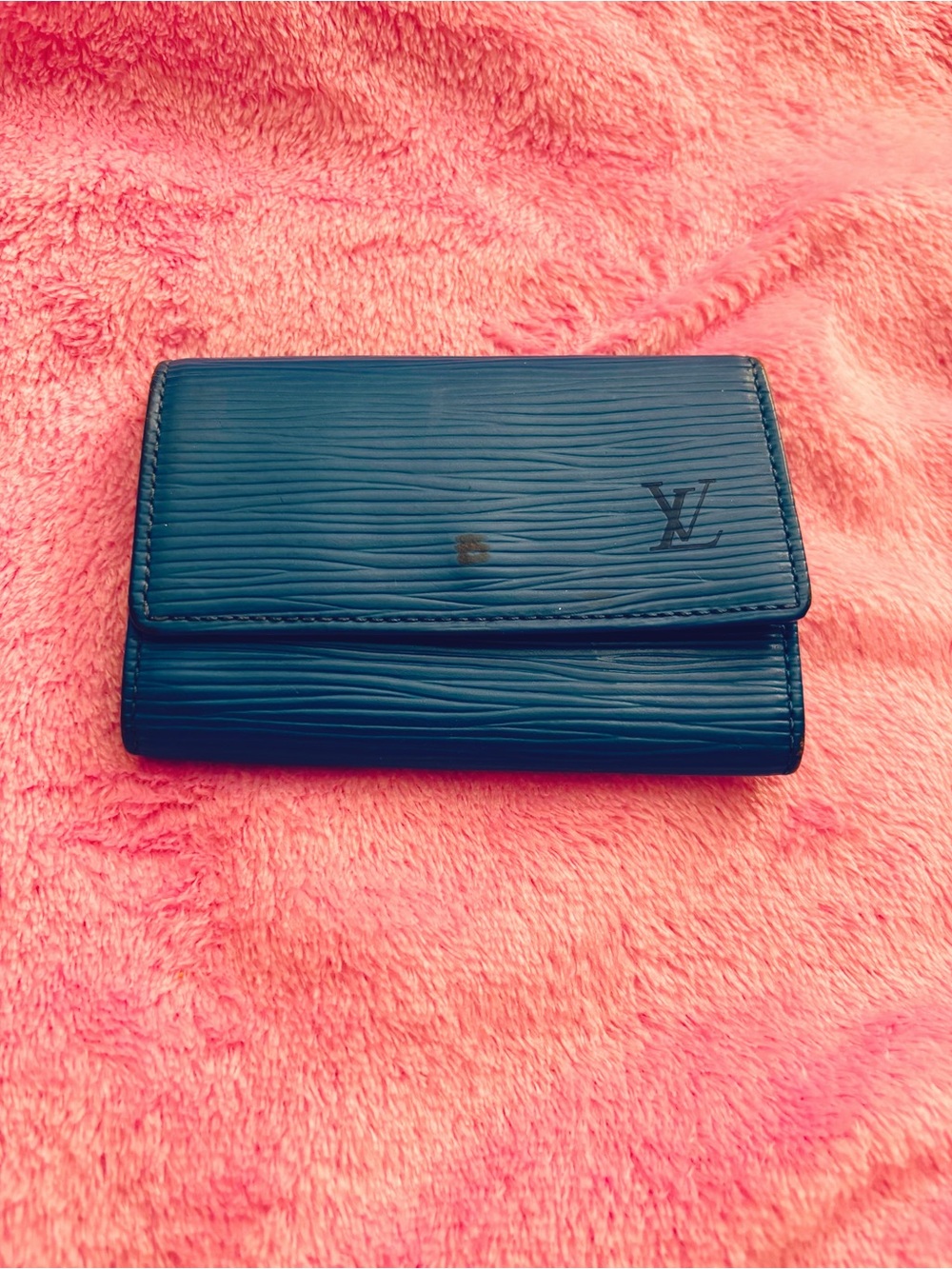 Authentic Louis Vuitton Epi Key and Card Holder- Blue